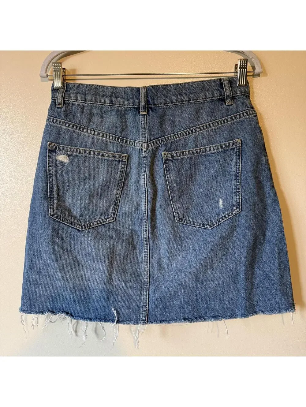 We The Free Free People Distressed Denim Mini Skirt Size 28